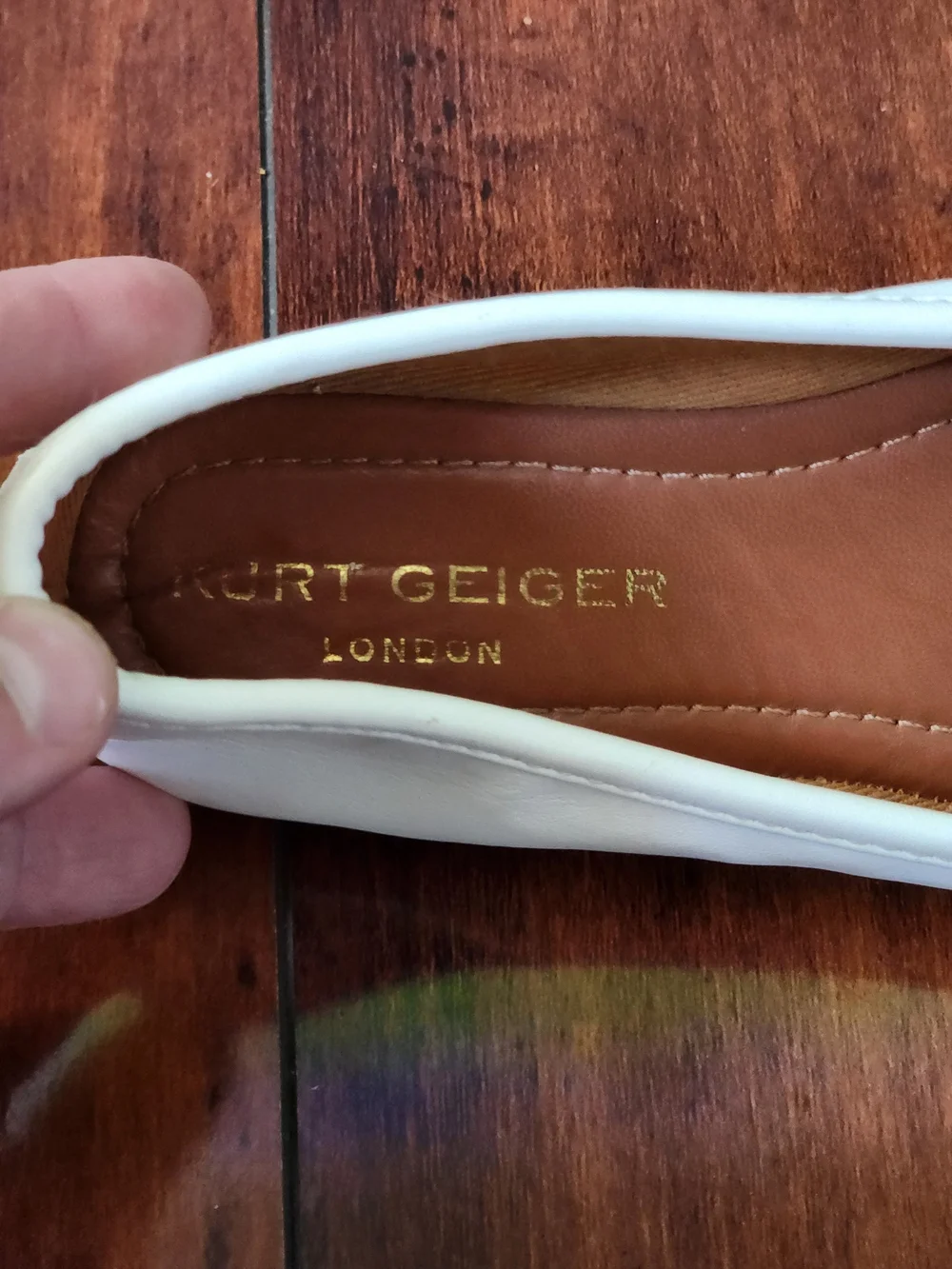 Kurt Geiger London Kids Girls White Leather Crystal Bow Ballet Flats Size 11